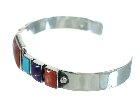Authentic Sterling Silver Multicolor Cuff Bracelet VX64914
